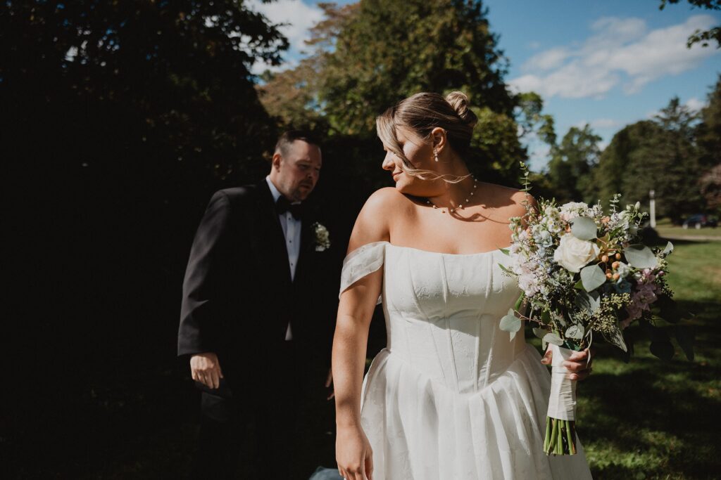 Discover Kirsten + Charlie’s romantic August wedding at Gwyn Careg Inn. Elegant details, lush florals, and timeless photography.