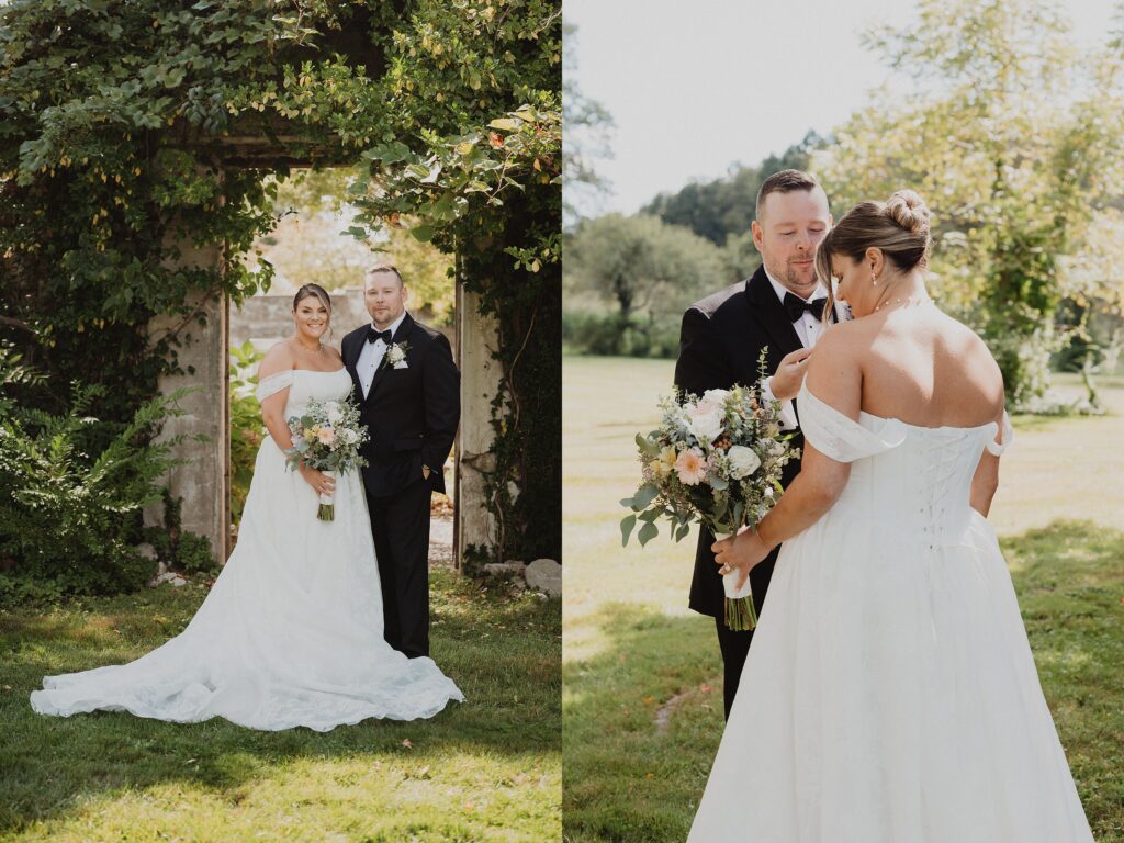 Discover Kirsten + Charlie’s romantic August wedding at Gwyn Careg Inn. Elegant details, lush florals, and timeless photography.