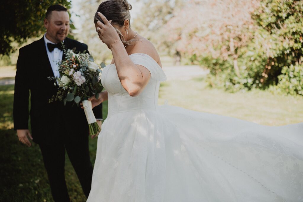Discover Kirsten + Charlie’s romantic August wedding at Gwyn Careg Inn. Elegant details, lush florals, and timeless photography.