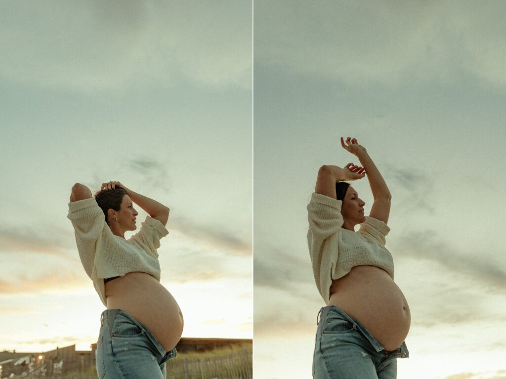 A Film Inspired Family Maternity Session at Narragansett Beach