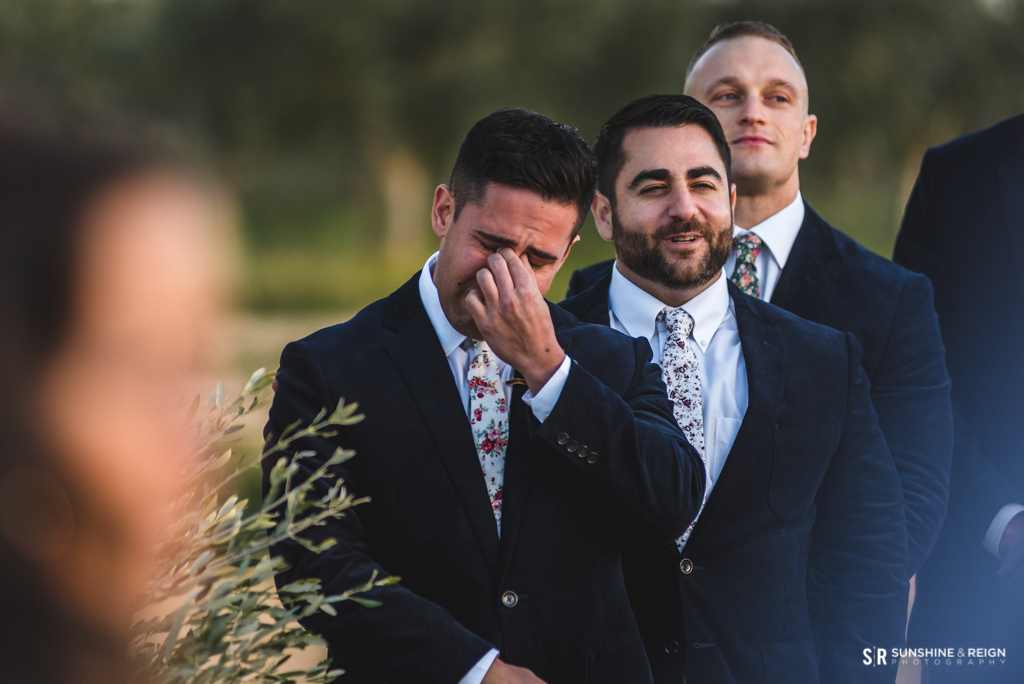 dazi ties for weddings, Masseria Potenti, Grooms reaction
