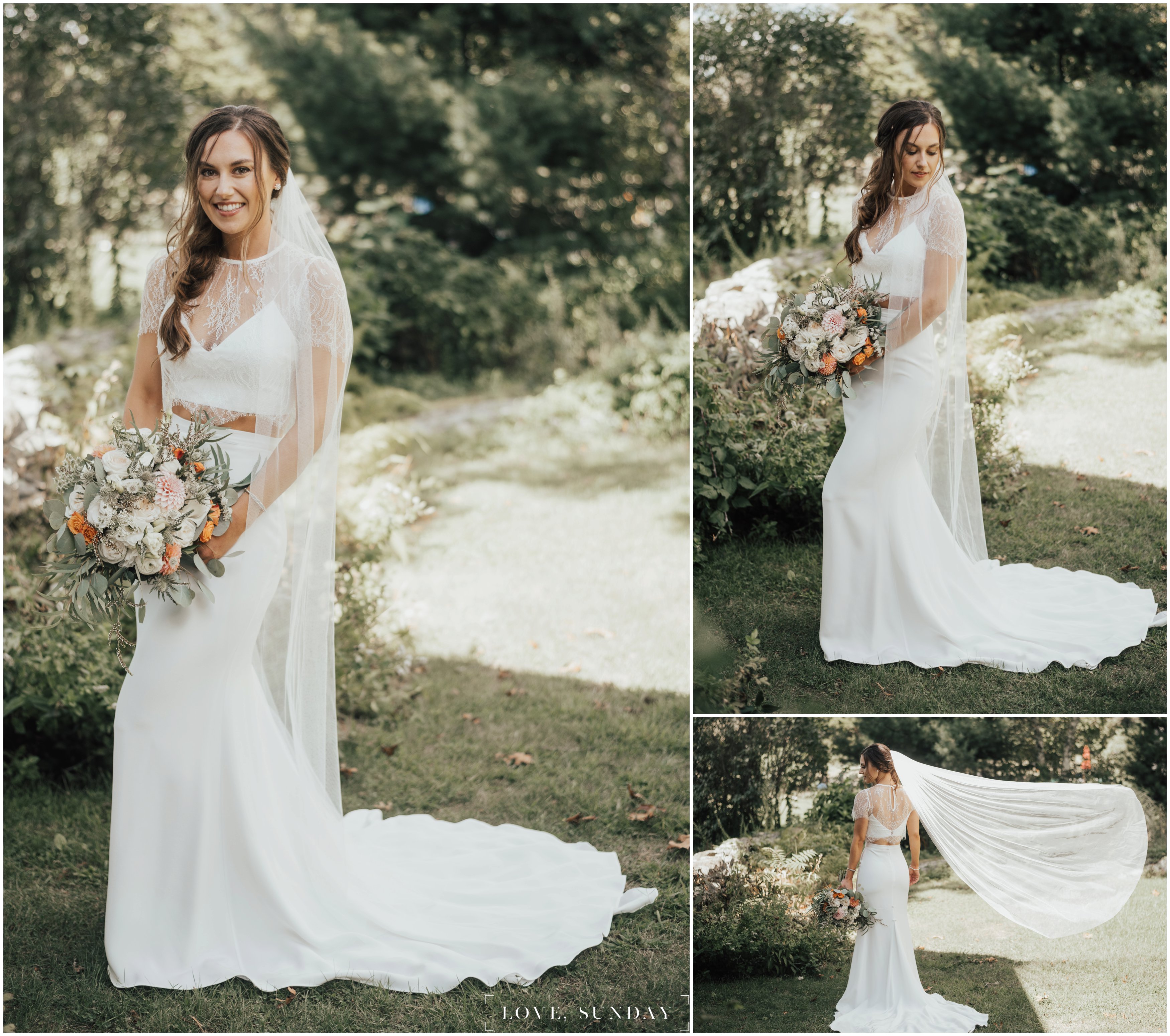boho wedding, Alexandra grecco two piece wedding dress