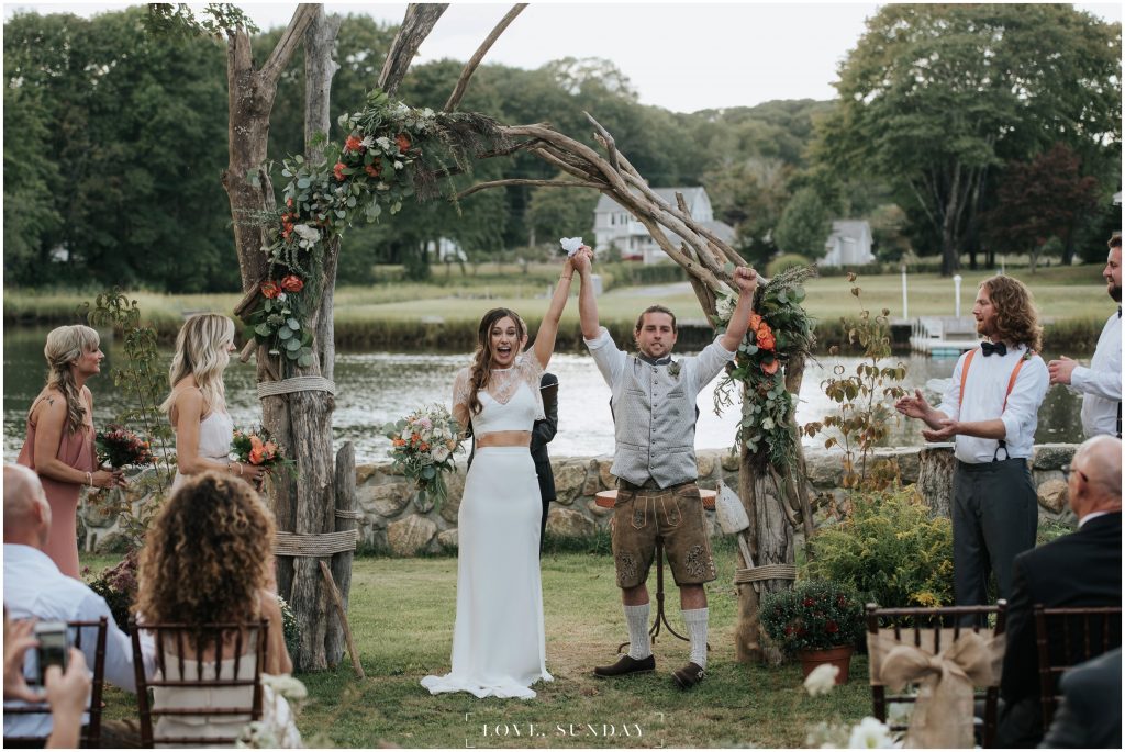 alexandra Grecco wedding gown, boho backyard wedding