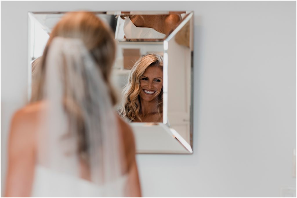 Beautiful bride awaiting her ceremony on the morning on her wedding | Watch Hill Wedding with Love, Sunday Photography