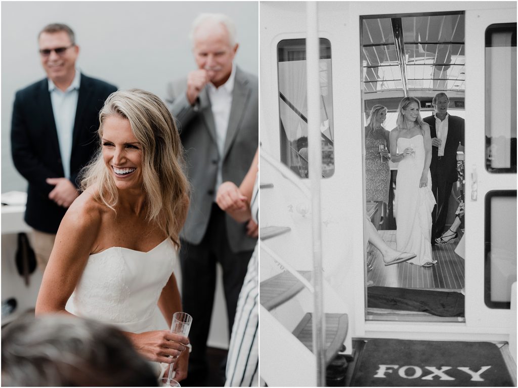 This couple had their intimate wedding ceremony on a boat in the beautiful Watch Hill, Rhode Island | Love, Sunday Photography