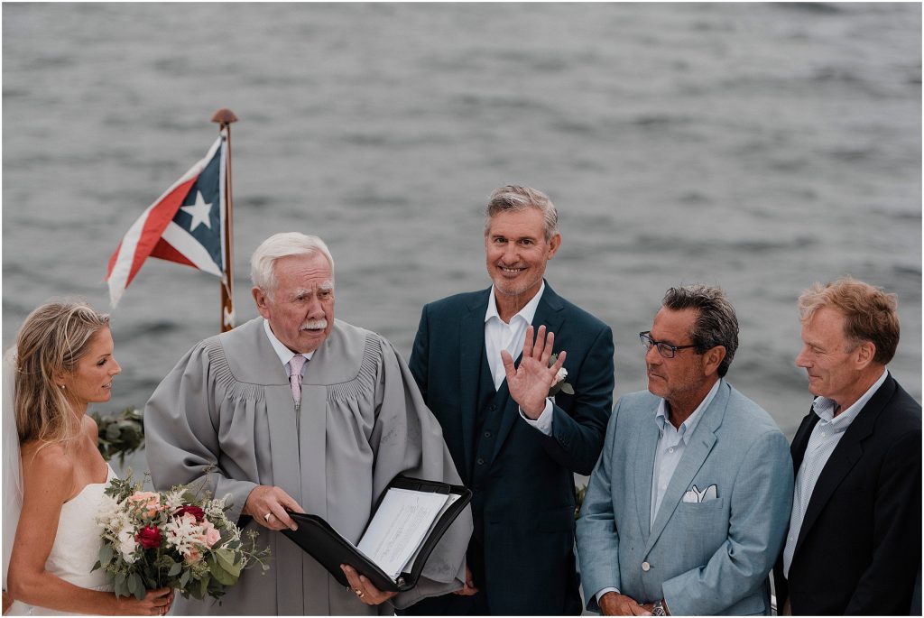 This couple had their intimate wedding ceremony on a boat in the beautiful Watch Hill, Rhode Island | Love, Sunday Photography