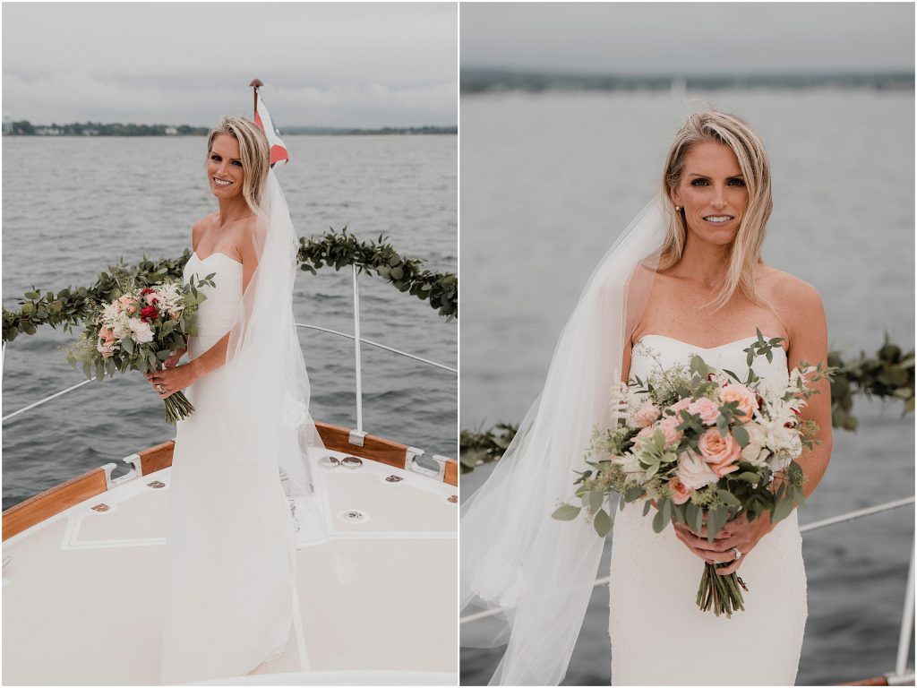 A beautiful bride preparing for her boat ceremony in Watch Hill, Rhode Island | Love, Sunday Photography