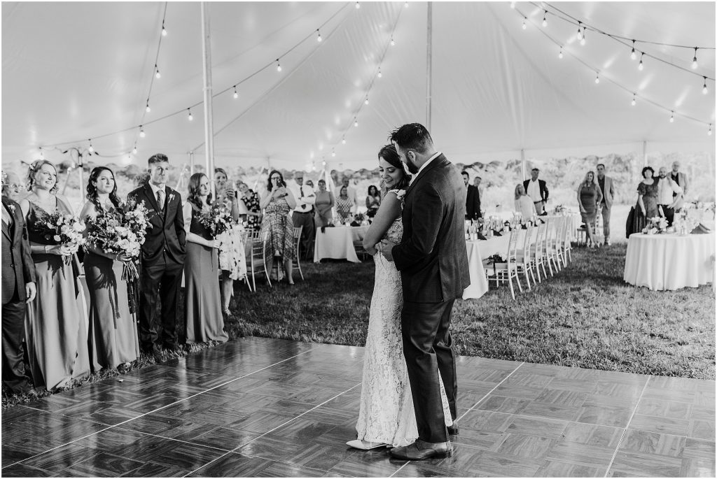 Intimate wedding reception at Litchfield Inn in Connecticut by Love, Sunday Photography.