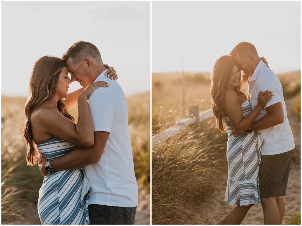 Beach engagement pictures at Napatree Point in Watch Hill, Rhode Island