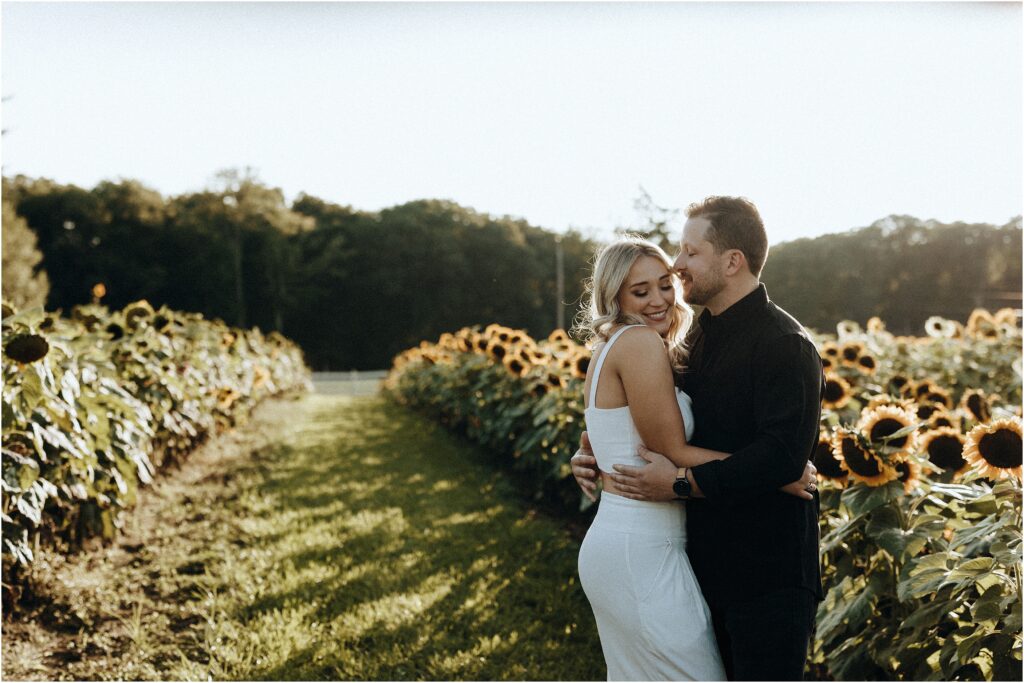 Golden Hour Engagement Photos in a Sunflower Field | Julia + Alex