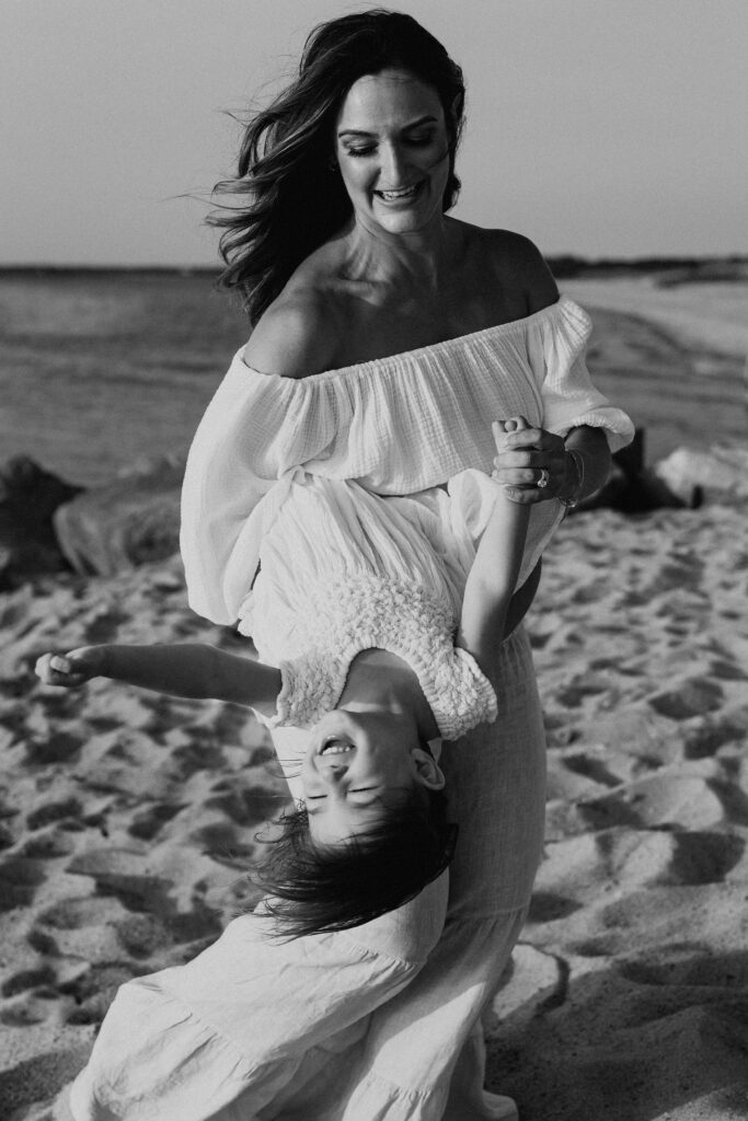 Trendy Cape Cod Maternity Photos on the Beach at Sunset