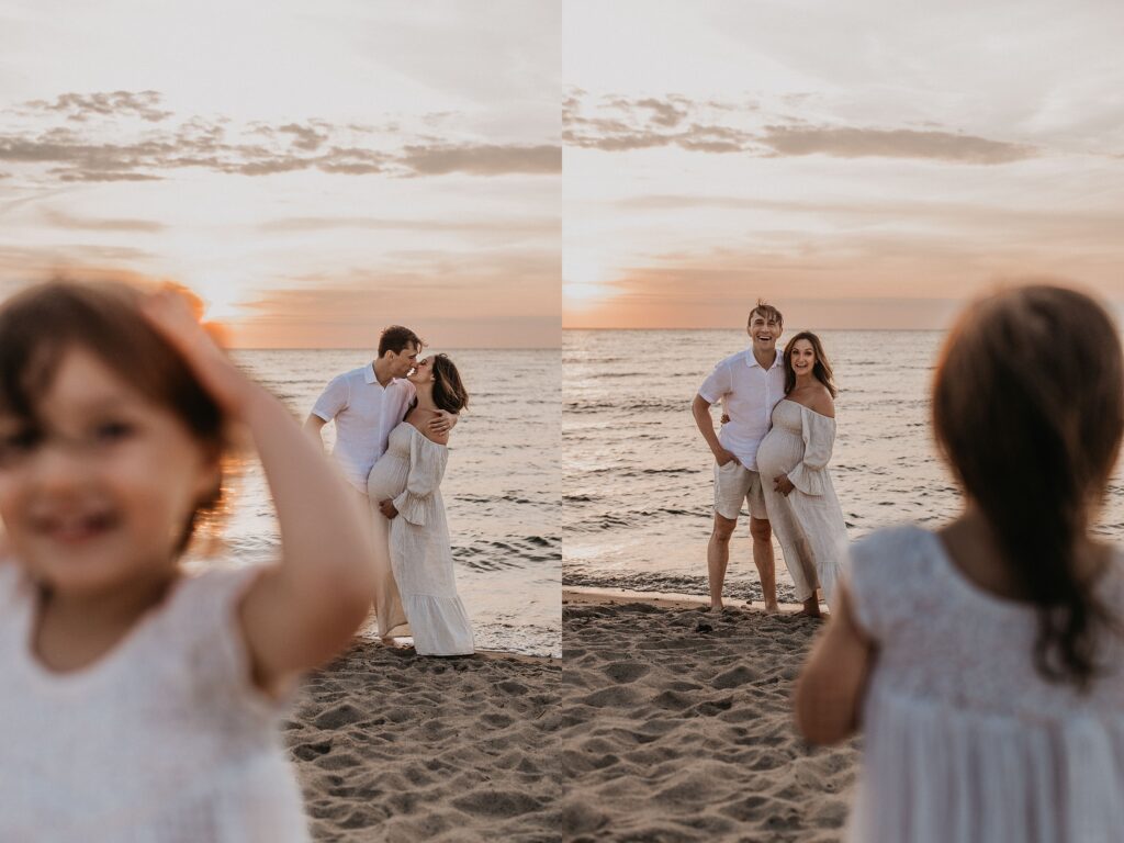 Trendy Cape Cod Maternity Photos on the Beach at Sunset