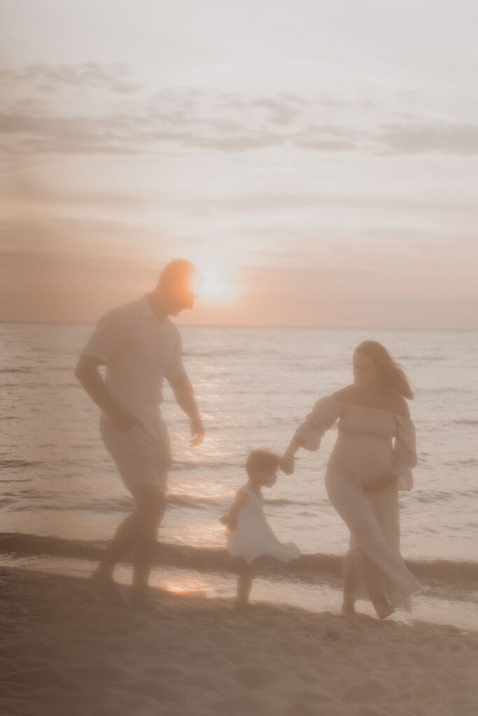 Trendy Cape Cod Maternity Photos on the Beach at Sunset