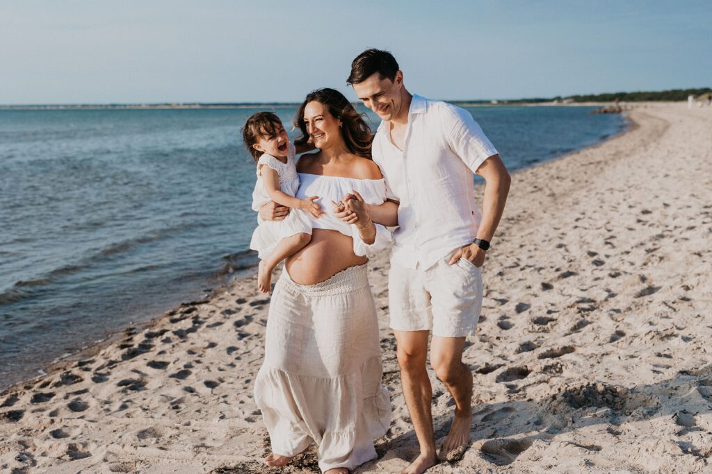 Trendy Cape Cod Maternity Photos on the Beach at Sunset